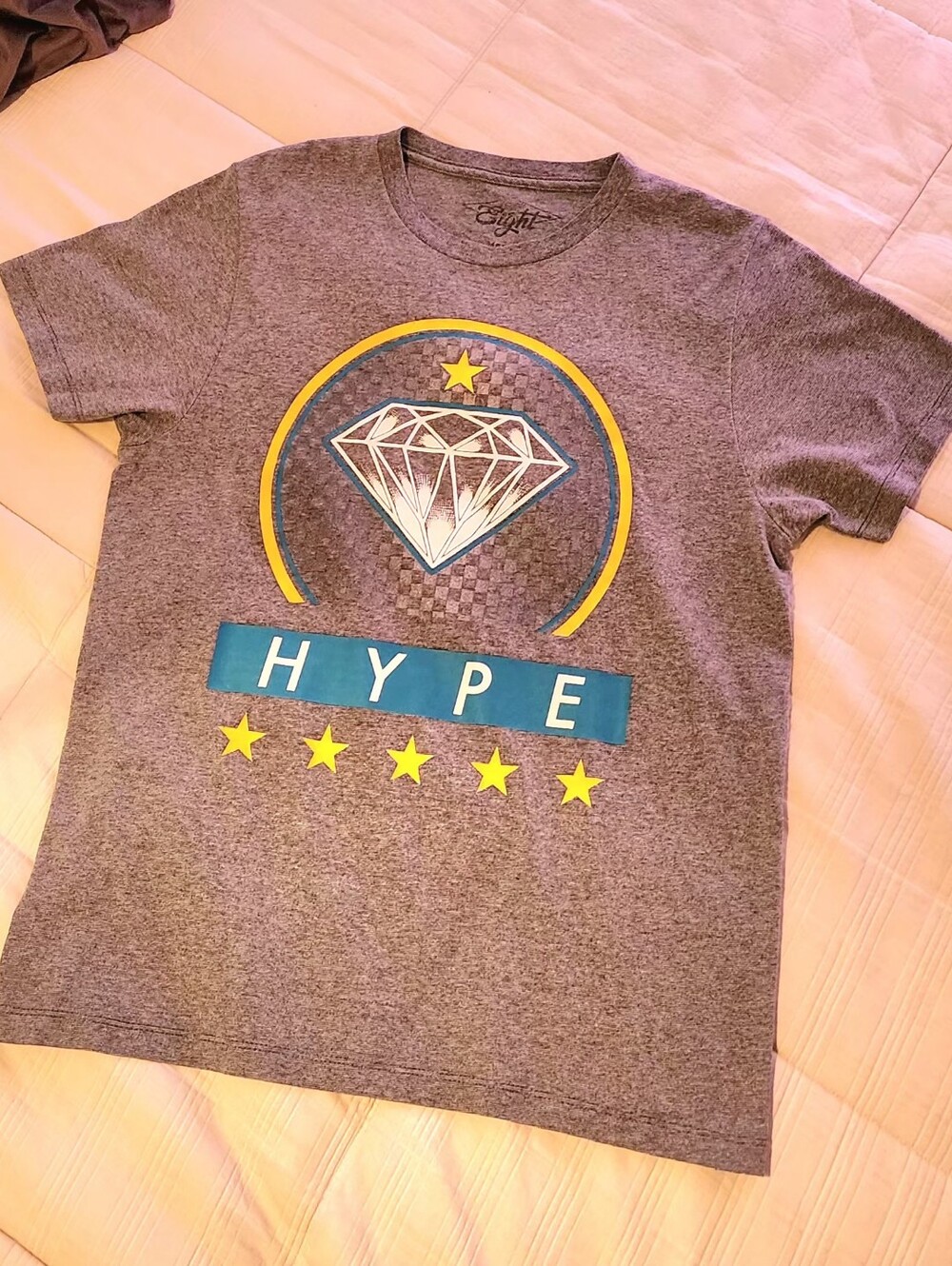 Eighty Eight Gray Short-Sleeve Hype Diamond Tee with Yellow Accents